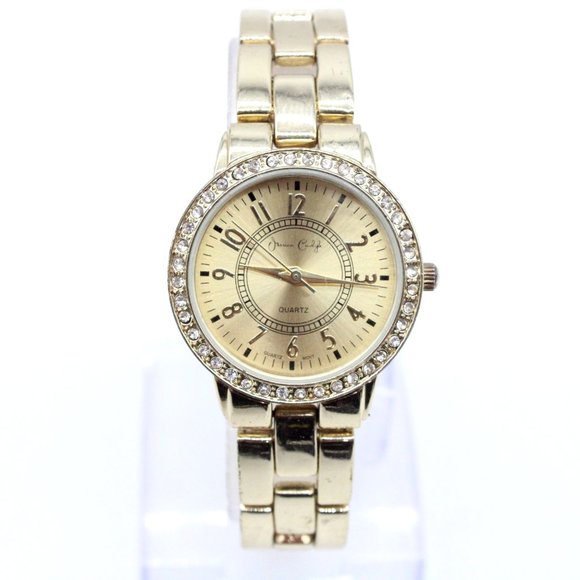 Jessica Carlyle Watch Womens Gold Tone Stainless Steel Classic Quartz Gold Dial - Picture 2 of 8
